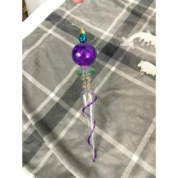 VTG 10X Christmas Ornaments Glass Koi Fish Apple Chandelier Santa Blown Icicle - Picture 5 of 16